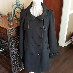 Jennifer Lopez Black Trench Coat in Faux Wool - SM